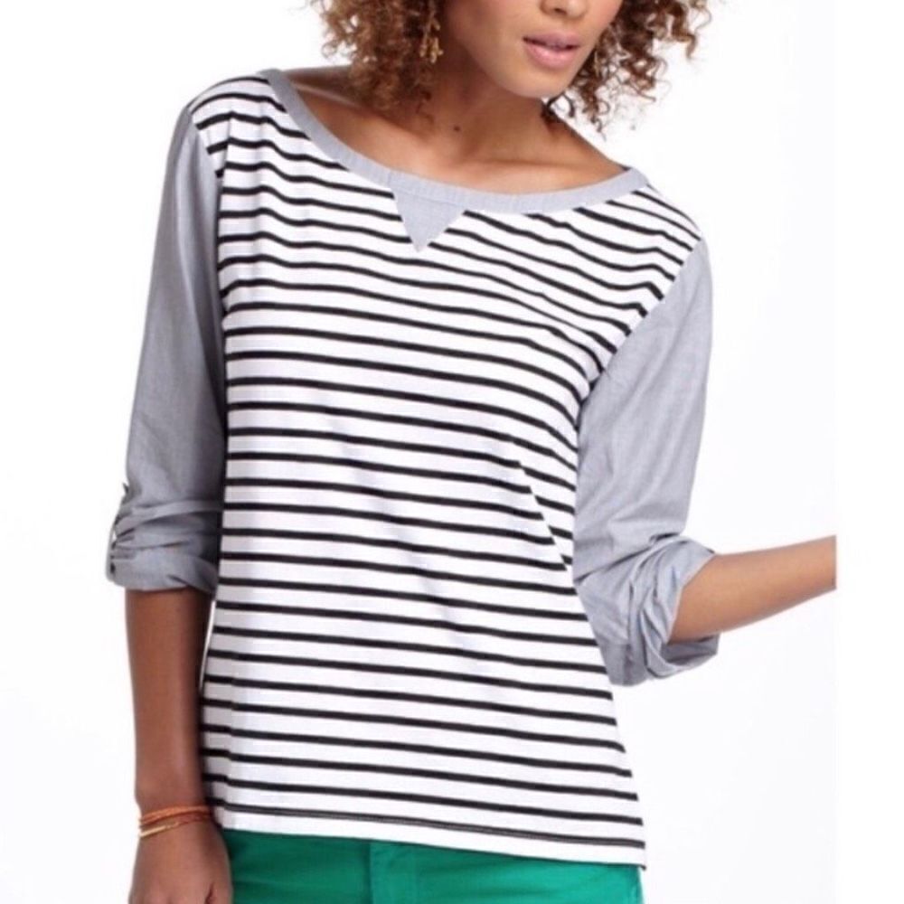Anthropologie Postmark Conductor Stripe Top